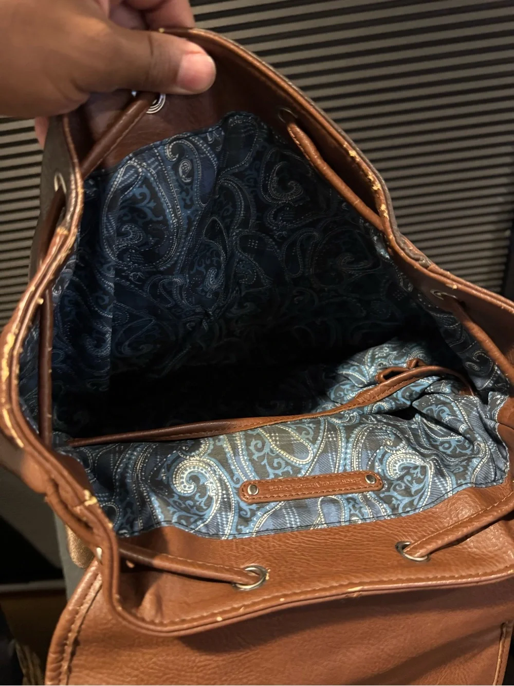 Robert Graham Leather Brown Men’s Backpack - Classic Travel Rucksack